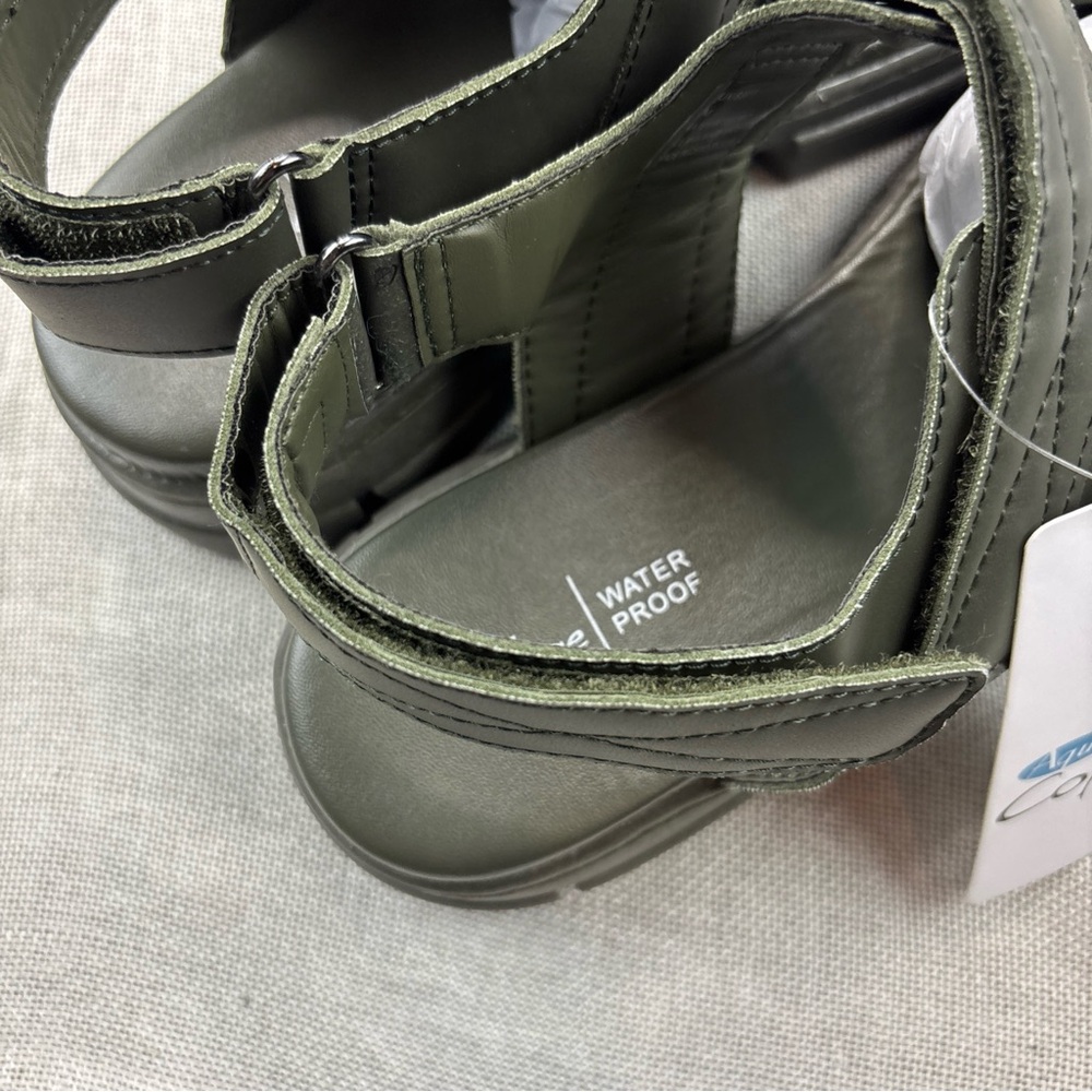 AQUA COLLEGE Womens Green Hux Round Toe Platform Slingback Sandal 11 M - Picture 4 of 12